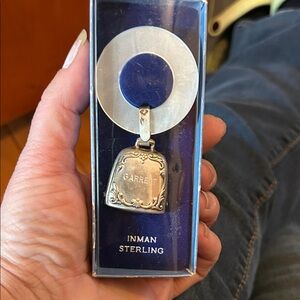 Inman Sterling Silver baby rattle . Engraved GARETT